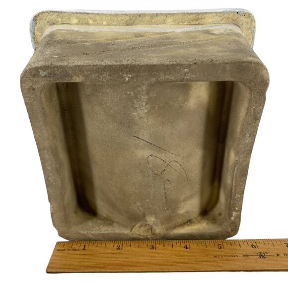 Vintage Ceramic Inset Toilet Paper Holder Rectangular Flawed Antique Art Deco - Picture 10 of 15